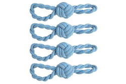 4x Pro Pet Max Extra Tough Long Cotton Rope Toy Blue Strong for Chewing 46cm