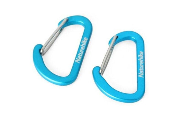 Naturehike 2Pcs D Shaped Durable Carabiner 4Cm Blue - Standard