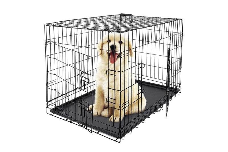 24 inch Double Door Folding Pet Wire Cage Metal Folding Cage for Pets