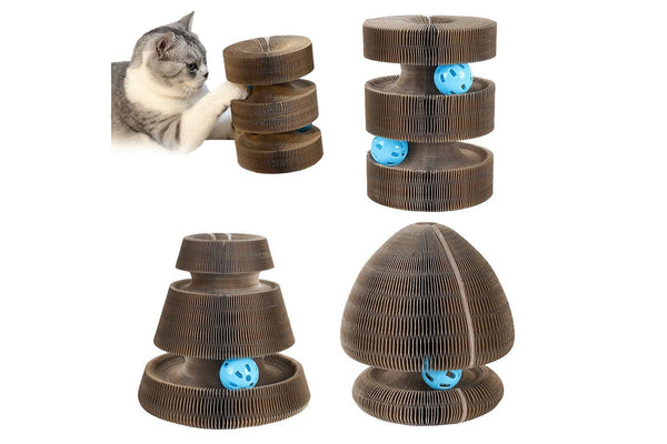 Magic Organ Foldable Cat Scratch Board Interactive Toys with Bells Style 3