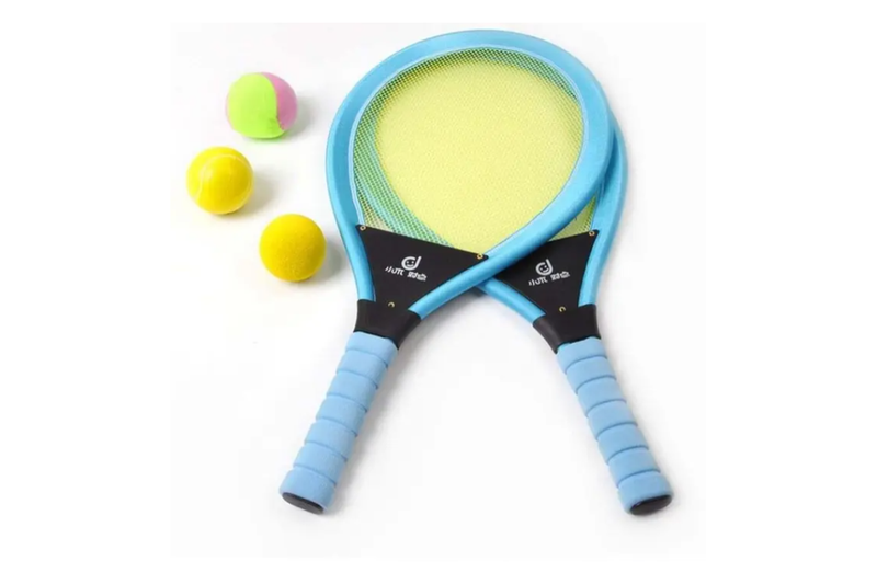 Kids Tennis Racket Set Nbr Badminton Play Game Toy At The Beach Lawn - Blue