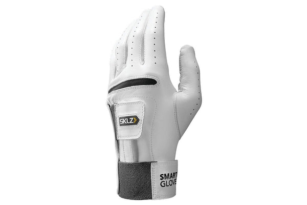 SKLZ Smart Lambskin Left-Handed Golf Glove Training Large White w Wrist Guide