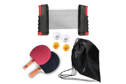 Home Ping Pong Set With Paddles Balls And Table Tennis Net - Red Black Set