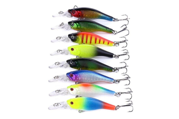8 Piece Mino Floating Fishing Lures Set