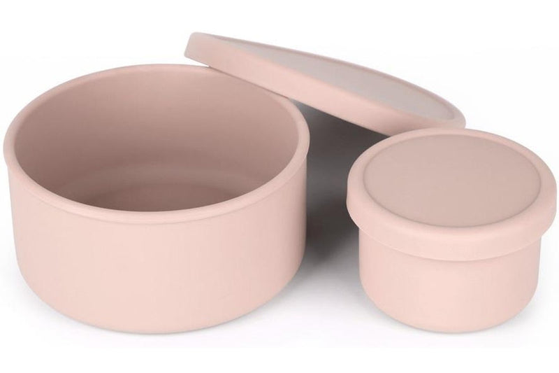 Haakaa: Round Silicone Food Container Set - Blush