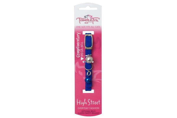 Trouble And Trix: High Street Stretch Cat Collar - Blue