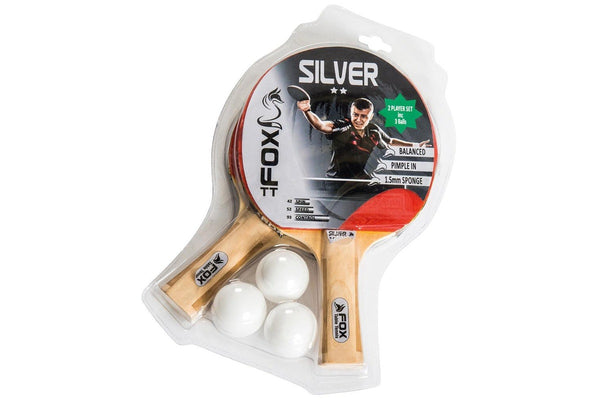 Fox TT Silver 2 Star Table Tennis Set (Beige/Red/White) (One Size)