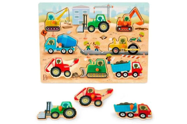 B. Wooden Puzzle - Construction Vehicle