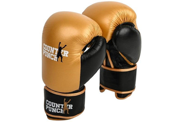 Counterpunch Premium Leather Boxing Gloves - Gold / Black - 10oz