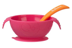 b.box: Silicone Bowl & Spoon - Strawberry Shake