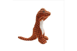 Fluffy Dinosaur Squeaky Toy for Dogs Pet Dog Sound Chew Toy Orange