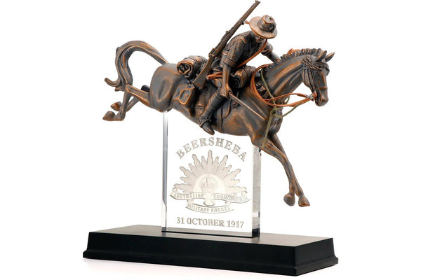 Master creations Beersheba Turn the Tide Light Horse Limited Edition Figurine with LED 3D Crystal ANZAC statue