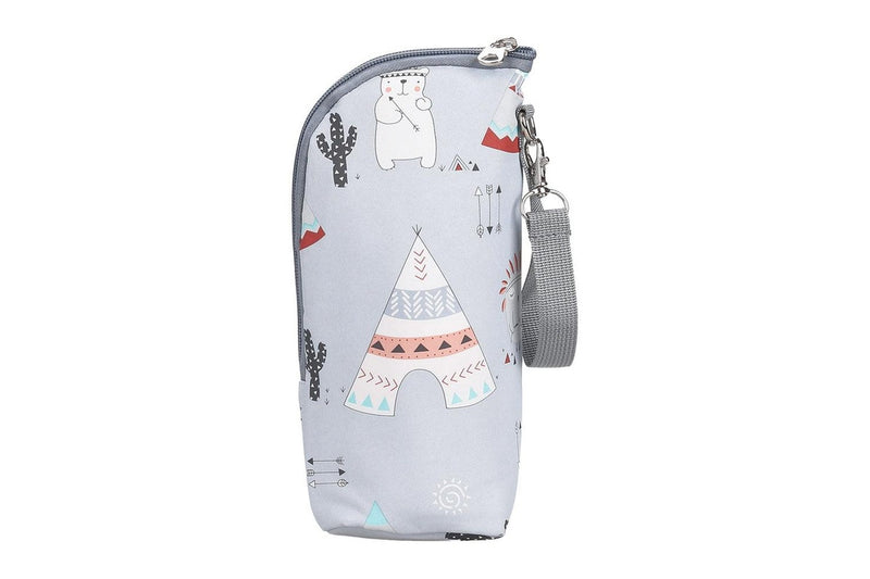 Portable Baby Feeding Milk Bottle Warmer Bag Insulation Thermal Bag Baby Bottle Holder Light Grey