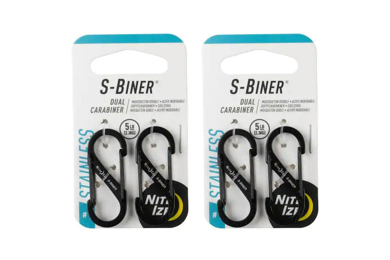 4pc Nite Ize S-Biner 4cm S S Dual Carabiner Outdoor Camping Hiking #1 Black