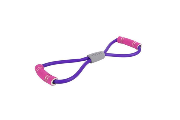 Yoga Gym Fitness Resistance Rubber Tubing Chest Expander Pull Rope - Purple