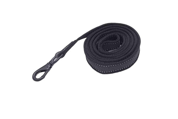 Non-slip Reflective Rubber Leash - Black