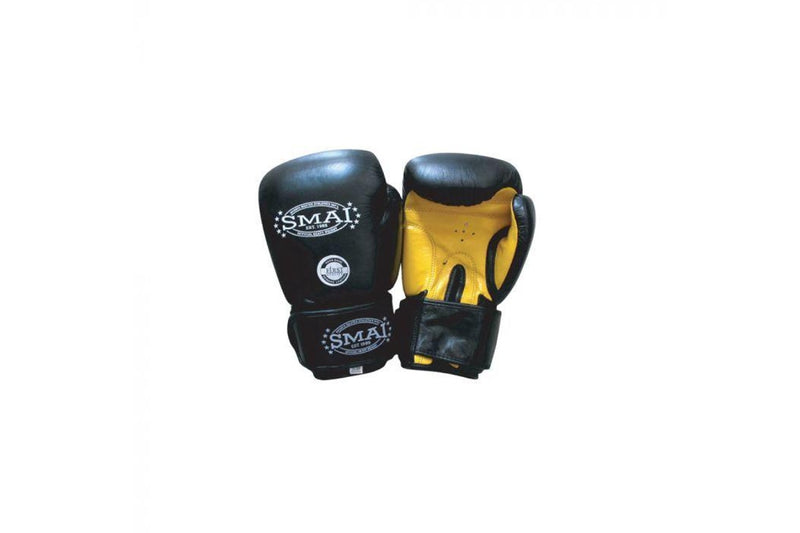 SMAI: Pro Leather Boxing Gloves - Black (10Oz)