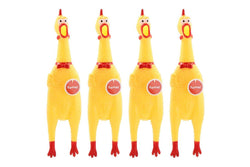 4x Paws & Claws 32cm Squawking Vinyl Rubber Chicken Dog Toy Fun Chew Squeaker YL