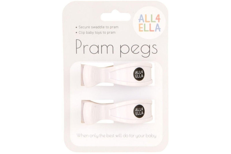 All4Ella: Pram Peg - White (2 Pack)