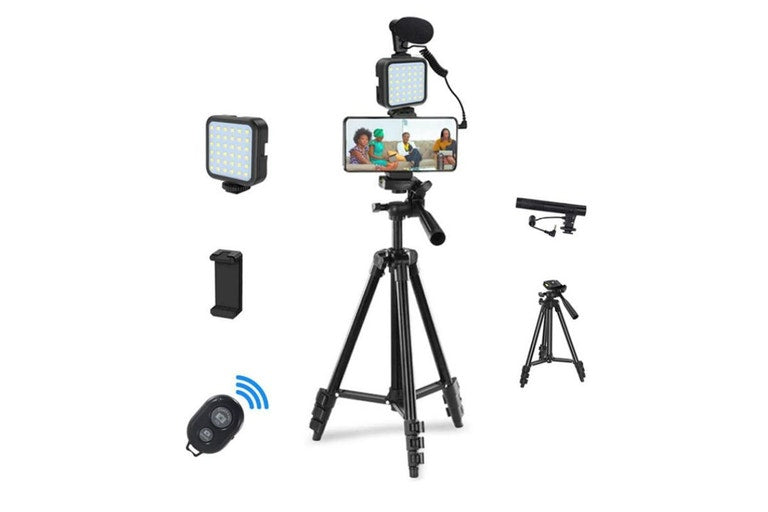 Camera Video & Microphone Kit with LED Light