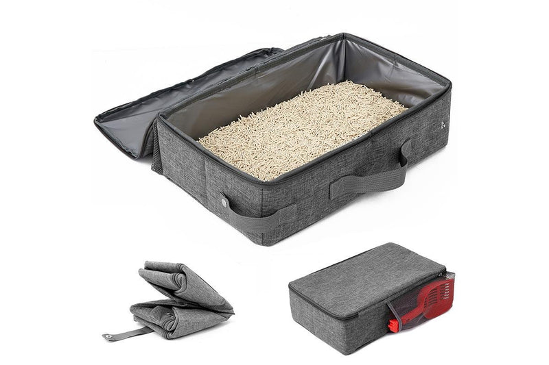 Zoomies Portable Cat Litter Box with Leak-Resistant Zipped Lid