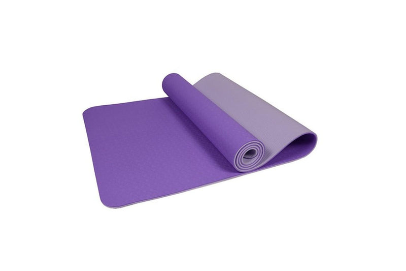 TPE 6mm Dual Purple Yoga Mat Extra Thick Gym Mat Fitness Excise Rubber Mat