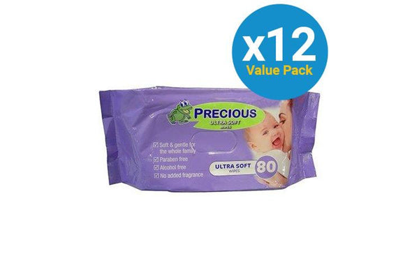 Precious - Ultra Soft Baby Wipes Bulk Pack (80 Wipes - Carton 12)