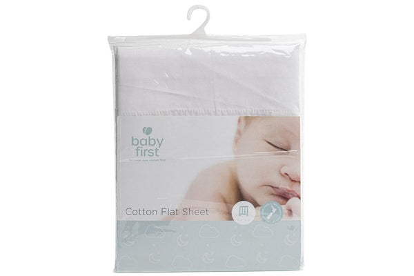 Baby First: Cot Flat Sheet - White