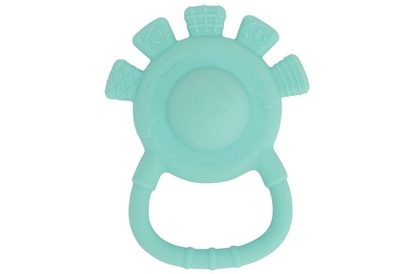 Annabel Trends: Silicone Hand Rattle - Aqua