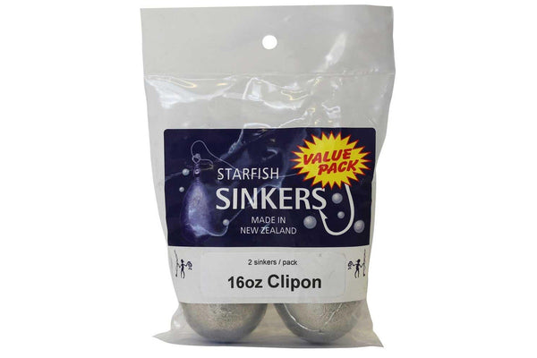 Starfish Clipon Sinker Value Pack 16oz x 2