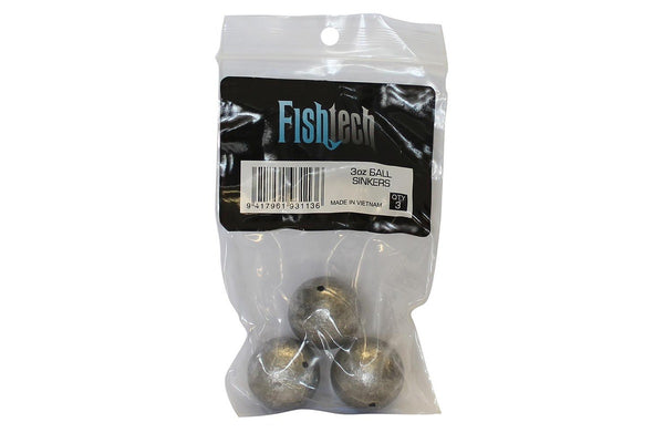 Fishtech Ball Sinkers 3oz x 3