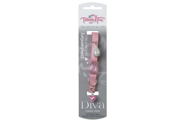 Trouble And Trix: Diva Shimmer Cat Collar - Pink