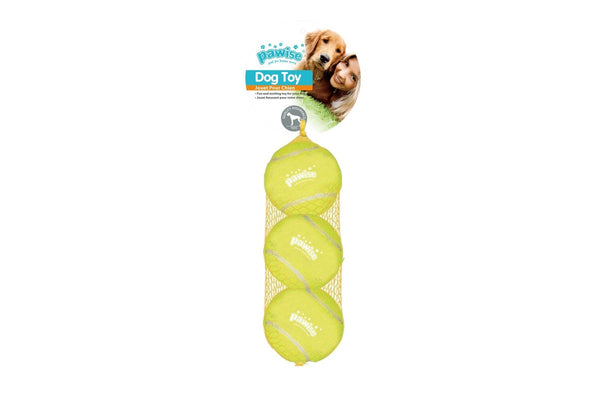 Pawise: Squeaky Tennisball 3 Pack - 6.3 cm
