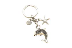 20Pcs Dolphin & Starfish Shell Charm Keychain - One Size