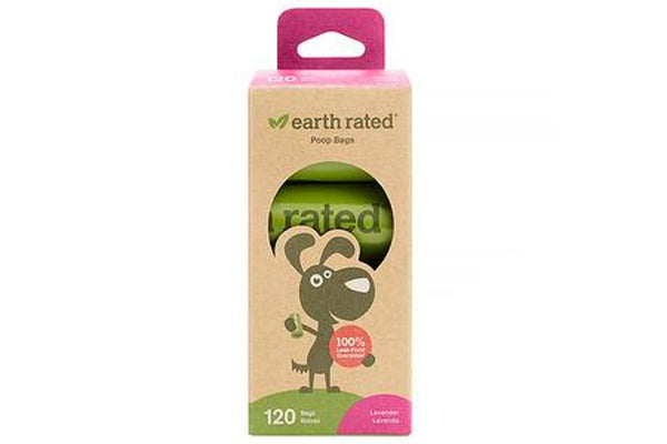 Earth Rated, Dog Waste Bags, Lavender Scented, 120 Bags, 8 Refill Rolls