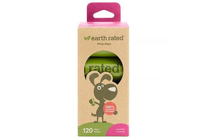 Earth Rated, Dog Waste Bags, Lavender Scented, 120 Bags, 8 Refill Rolls