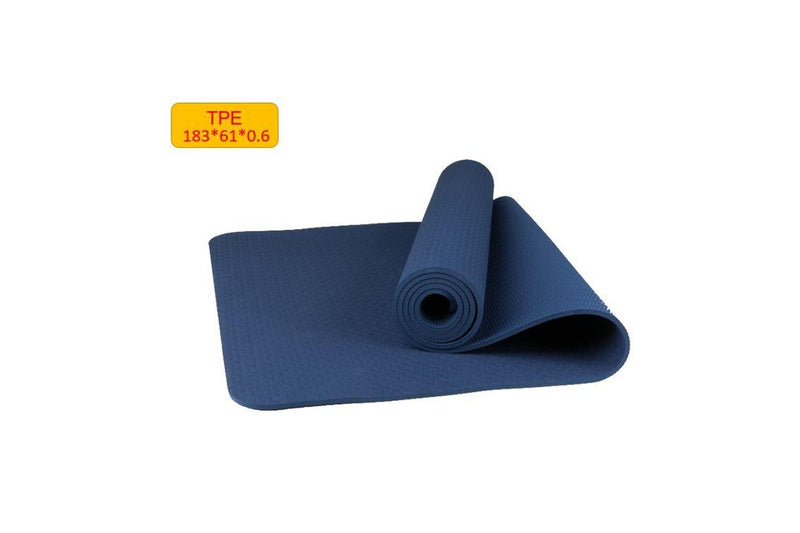 TPE 6mm Navy Yoga Mat Extra Thick Gym Mat Fitness Excise Rubber Mat