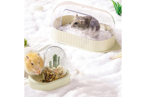 MEWOOFUN Hamster Sand Bath and Bowl Set - Yellow