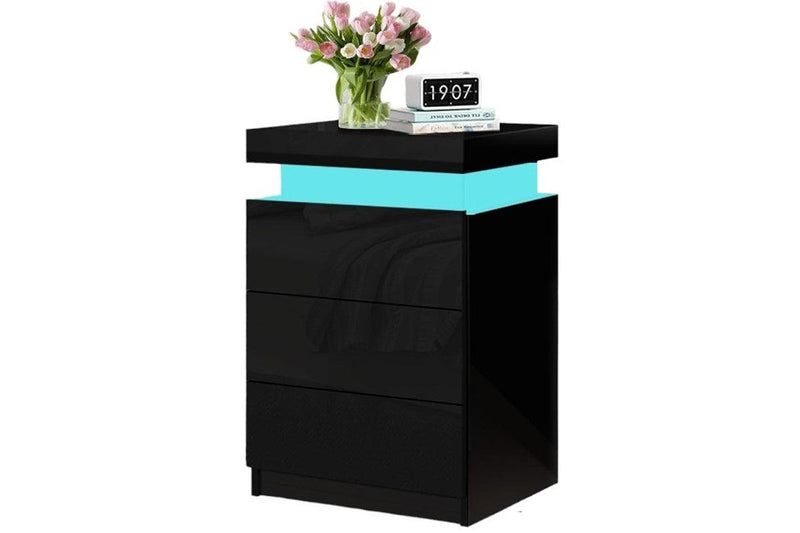 Bedside Table Drawers RGB Led Light Side Table