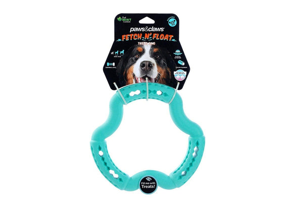 Paws & Claws 21x21x3.6cm Fetch N' Play Treat Ring Dog Pet Rubber Toy Assorted