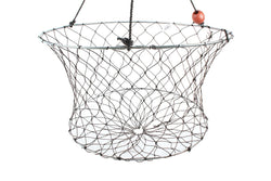 Fishteck XL 75cm Crab Net Basket w Mesh Base Fishing Container Storage Black