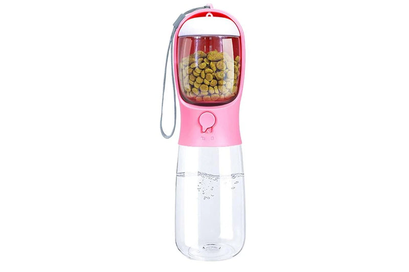 Petswol: Portable Outdoor Pet Water Bottle Feeder - Pink