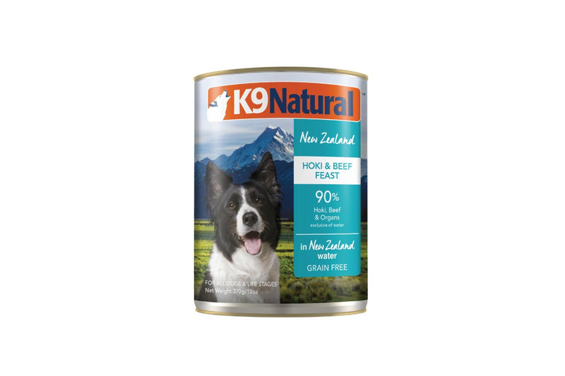 K9 Natural: Canned Dog Food, Hoki & Beef 370g (12 pack)