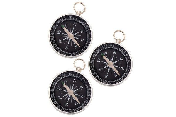 3x Discovery Metal Compass 6cm Fun Play Games Outdoor Adventure Toys Kids