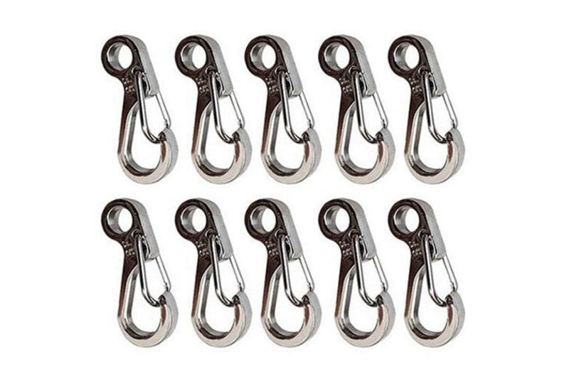 Classic Simple Spring Mini Hang Buckle 10Pcs Silver - Standard