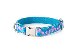 Sturdy Lightweight Adjustable Comfortable Mermaid Blue Collar For Small Medium And Large Dogs