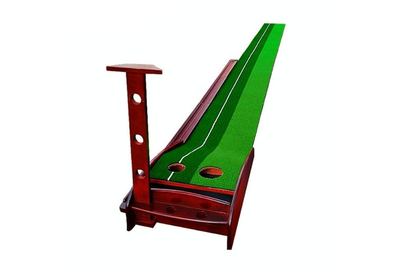 3.5M Golf Solid Wood Putter Trainer Practice Set Training Mat