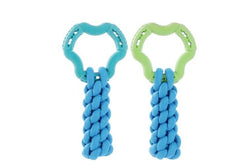 2x Paws & Claws Fetch N' Play Ring + Rope Tugger Dog Pet Toy Assorted 24x12x6cm