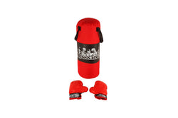 3pc Toys For Fun 56x20cm Boxing Bag & Gloves Set Kids Sports Play Toy Large Red