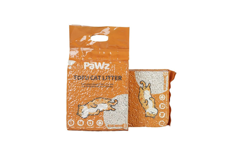 Pawz 2.5kg Tofu Cat Litter Clumping Flushable Fast Super Absorben Natural x1